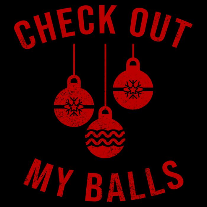 Checkout Out My Balls Funny XMas Christmas Mug