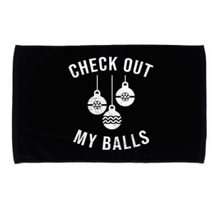 Checkout Out My Balls Funny XMas Christmas Microfiber Hand Towel