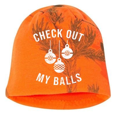 Checkout Out My Balls Funny XMas Christmas Kati - Camo Knit Beanie