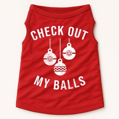 Checkout Out My Balls Funny XMas Christmas Doggie Tank