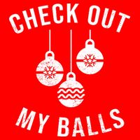 Checkout Out My Balls Funny XMas Christmas Flatbill Hat