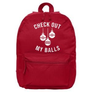 Checkout Out My Balls Funny XMas Christmas 16 in Basic Backpack