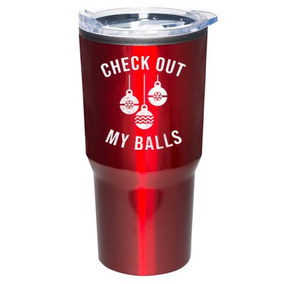 Checkout Out My Balls Funny XMas Christmas Tumbler