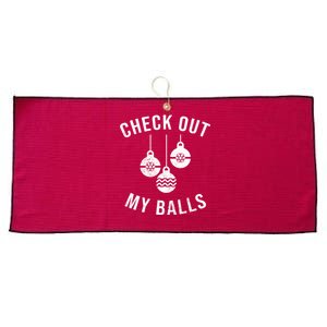 Checkout Out My Balls Funny XMas Christmas Large Microfiber Waffle Golf Towel