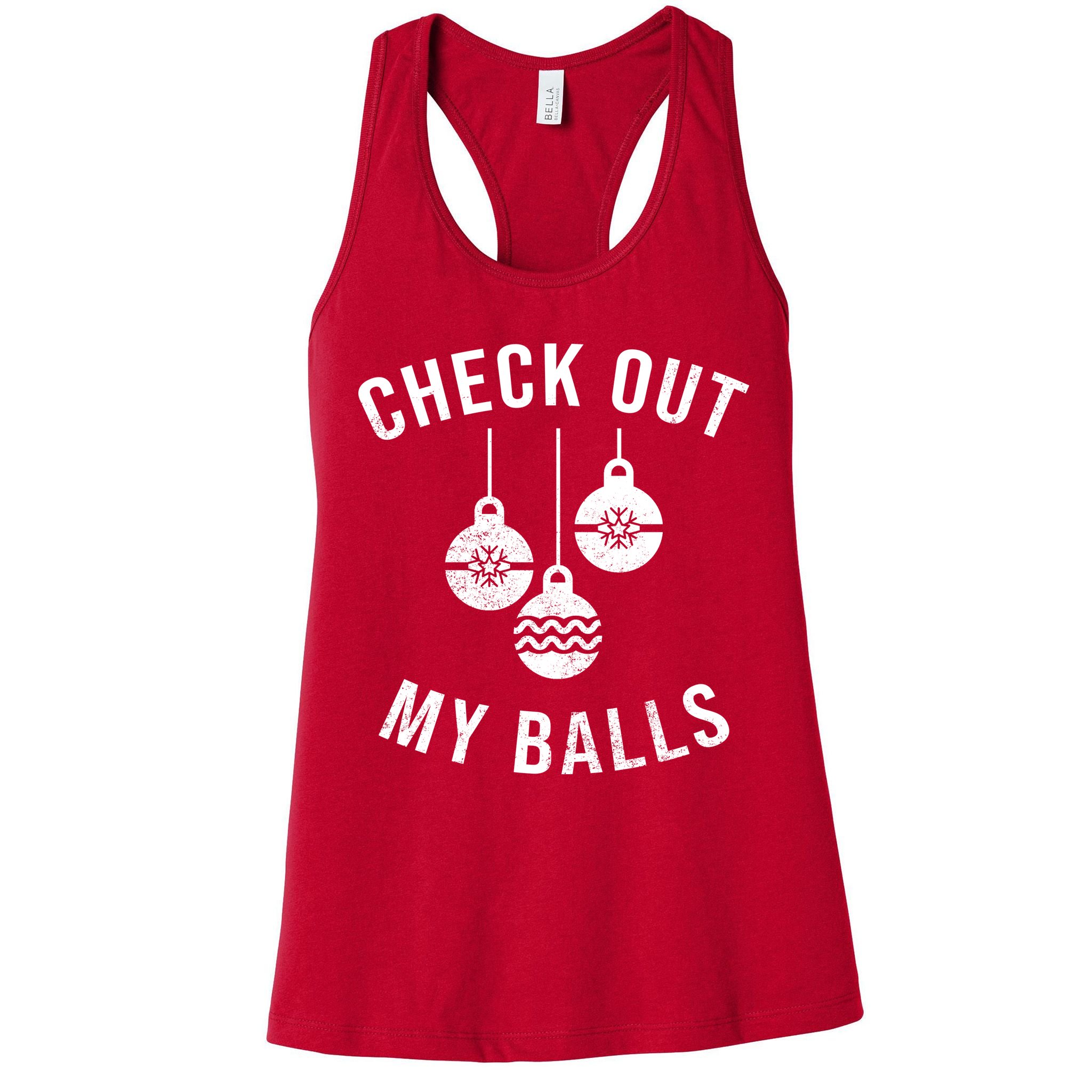 Checkout Out My Balls Funny XMas Christmas Womens Tank Top