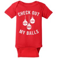 Checkout Out My Balls Funny XMas Christmas Baby Bodysuit
