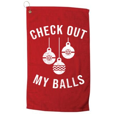 Checkout Out My Balls Funny XMas Christmas Golf Towel