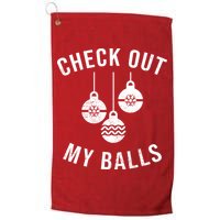 Checkout Out My Balls Funny XMas Christmas Golf Towel