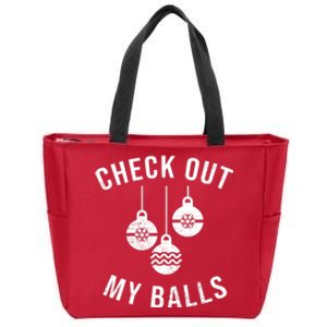 Checkout Out My Balls Funny XMas Christmas Zip Tote Bag