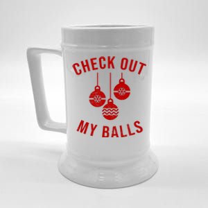 Checkout Out My Balls Funny XMas Christmas Beer Stein