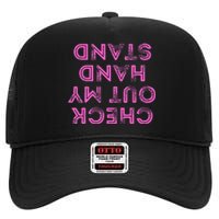 Check Out My Handstand Funny Gymnastics Gift High Crown Mesh Back Trucker Hat