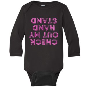 Check Out My Handstand Funny Gymnastics Gift Baby Long Sleeve Bodysuit