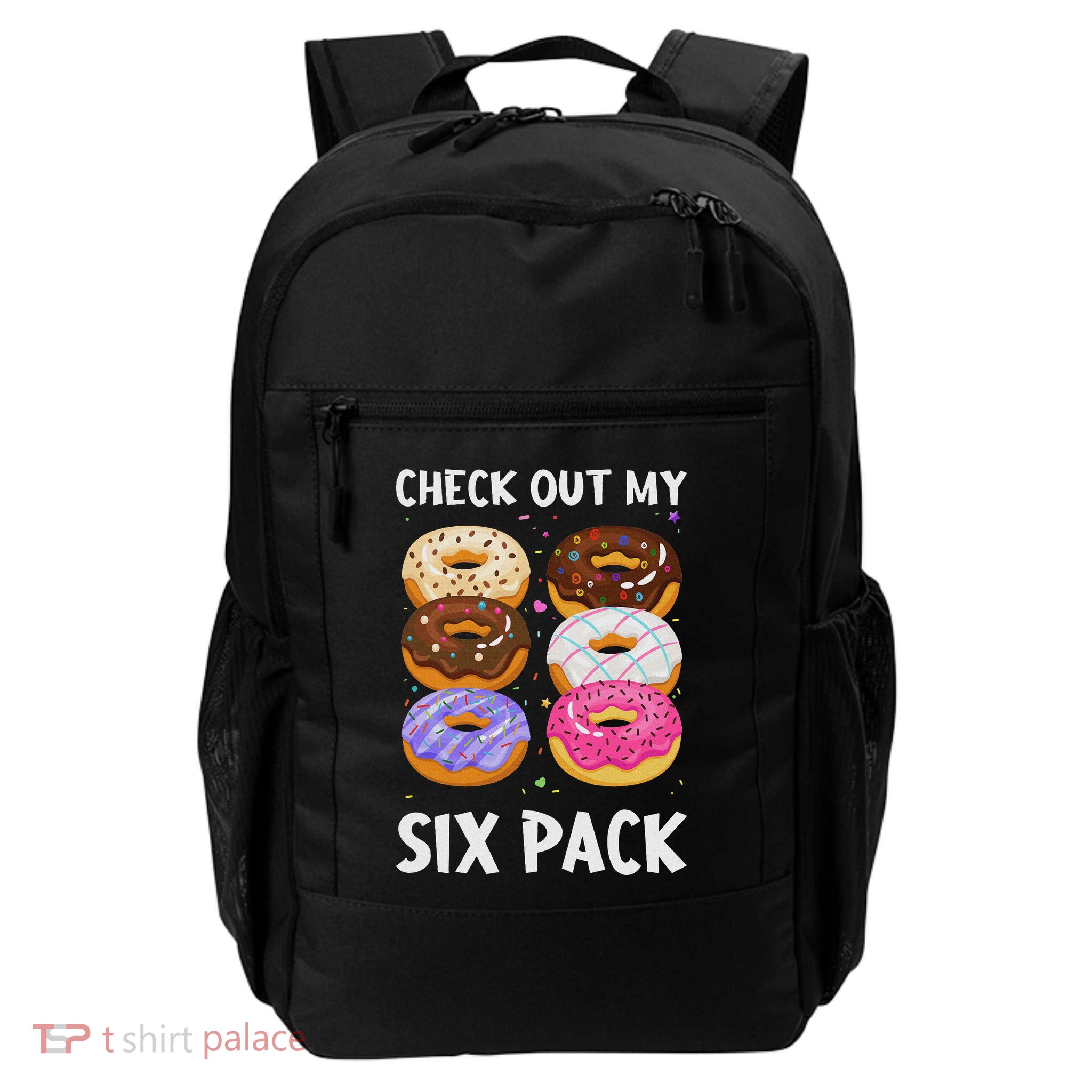 Check Out My Six Pack Donut Funny Gym Backpack