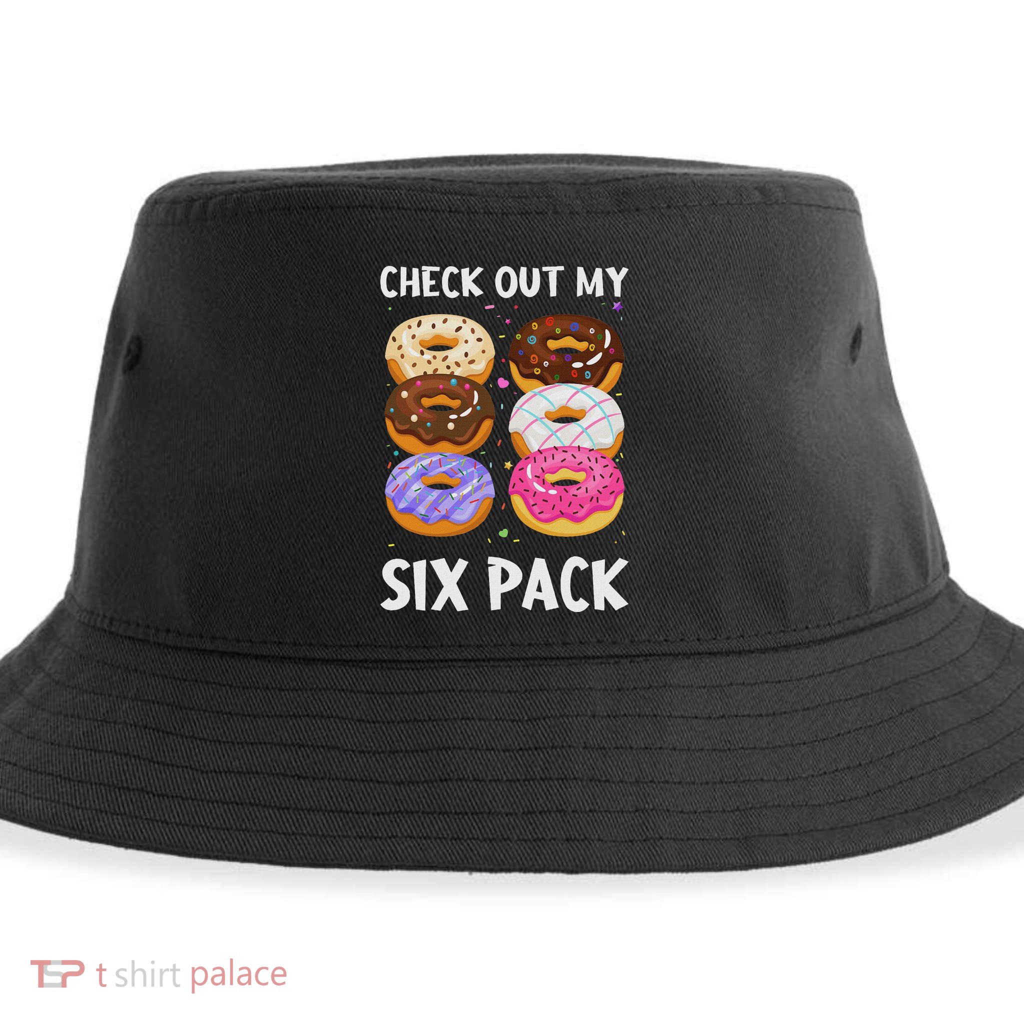 Check Out My Six Pack Donut Funny Gym Sustainable Bucket Hat
