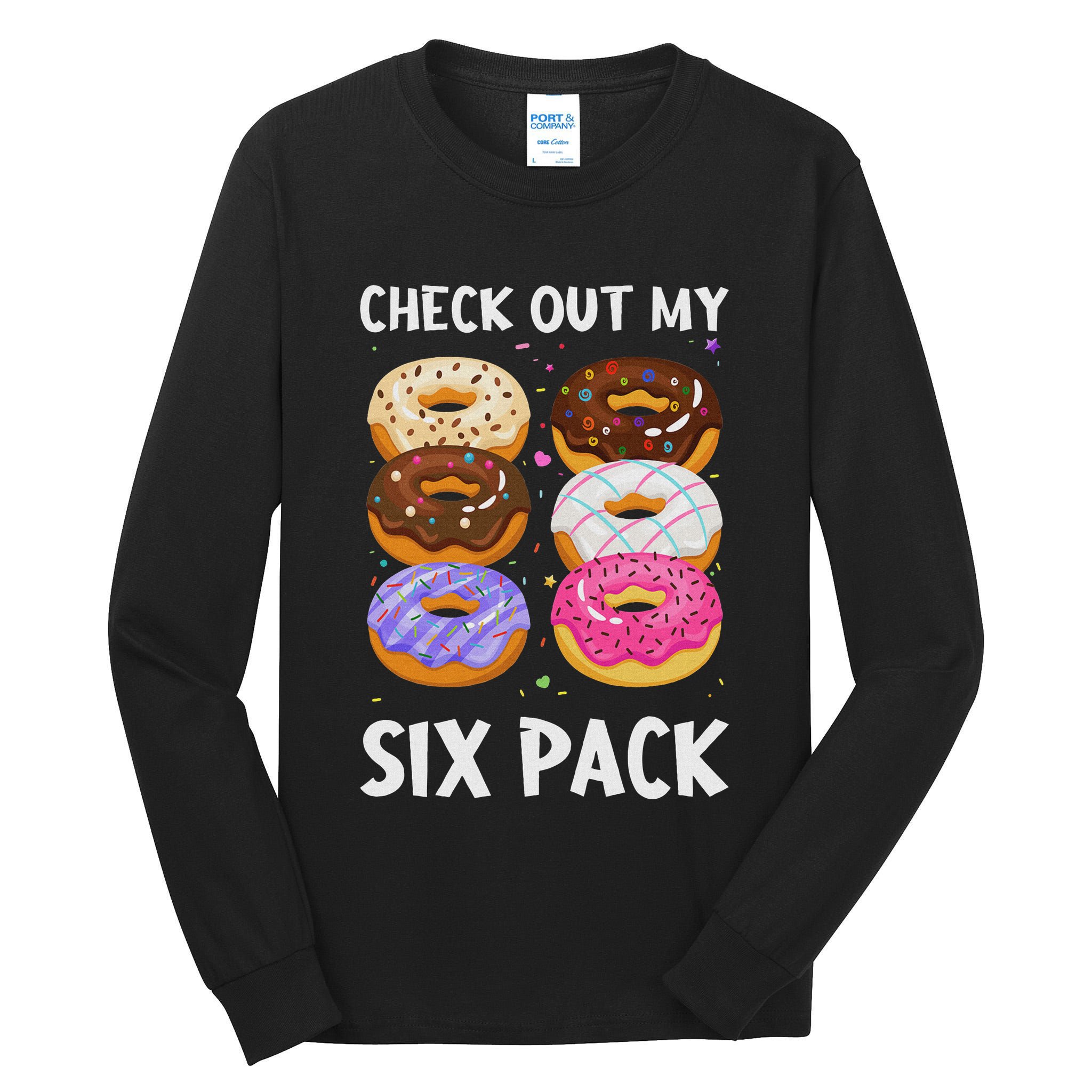 Check Out My Six Pack Donut Funny Gym Tall Long Sleeve T-Shirt