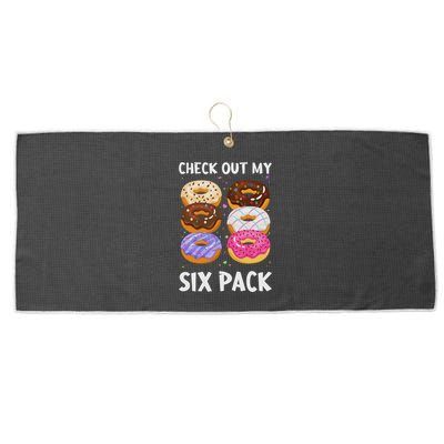 Check Out My Six Pack Donut Funny Gym Large Microfiber Waffle Golf Towel