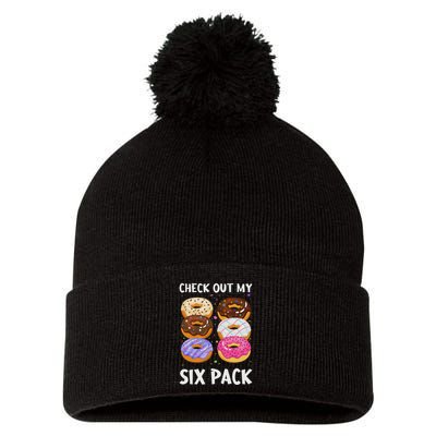Check Out My Six Pack Donut Funny Gym Pom Pom 12in Knit Beanie