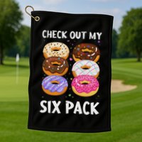 Check Out My Six Pack Donut Funny Gym Golf Towel