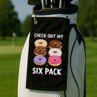 Check Out My Six Pack Donut Funny Gym Golf Towel