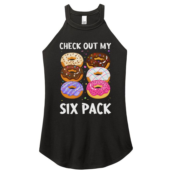 Check Out My Six Pack Donut Funny Gym Women's Perfect Tri Rocker Tank