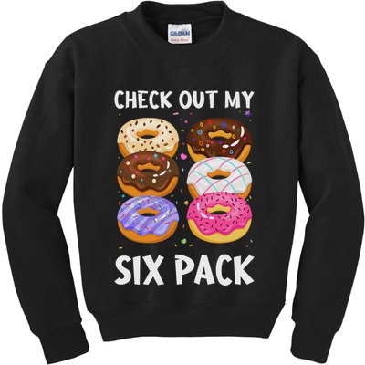 Check Out My Six Pack Donut Funny Gym Kids Sweatshirt