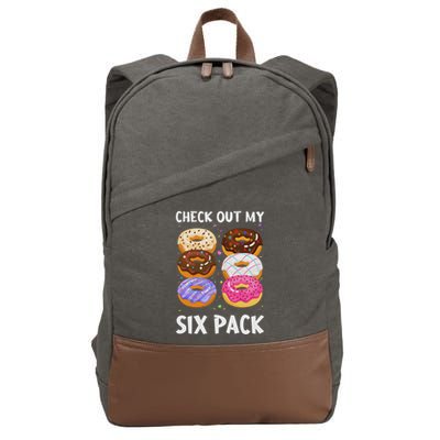 Check Out My Six Pack Donut Funny Gym Cotton Canvas Backpack
