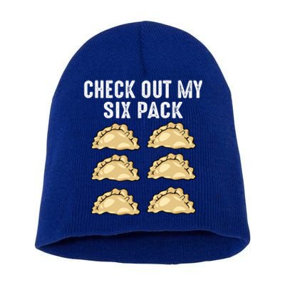 Check Out My Six Pack 6funny Giftpack Polish Pierogi Six Pack Cool Gift Short Acrylic Beanie