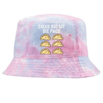 Check Out My Six Pack 6funny Giftpack Polish Pierogi Six Pack Cool Gift Tie-Dyed Bucket Hat