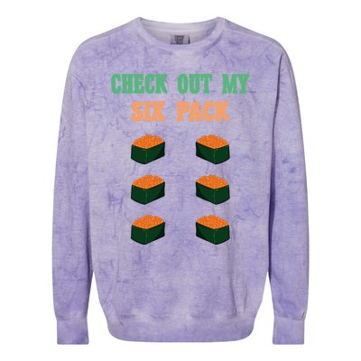 Check Out My Six 6 Pack Ikura Sushi Weightlift 'S 'S Meaningful Gift Colorblast Crewneck Sweatshirt