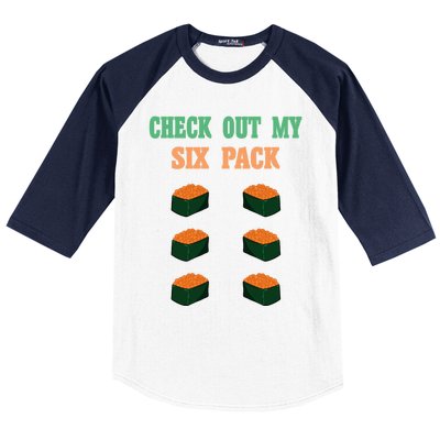 Check Out My Six 6 Pack Ikura Sushi Weightlift 'S 'S Meaningful Gift Baseball Sleeve Shirt