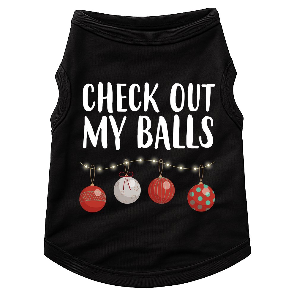Check Out My Balls Funny Christmas Ornament Doggie Tank