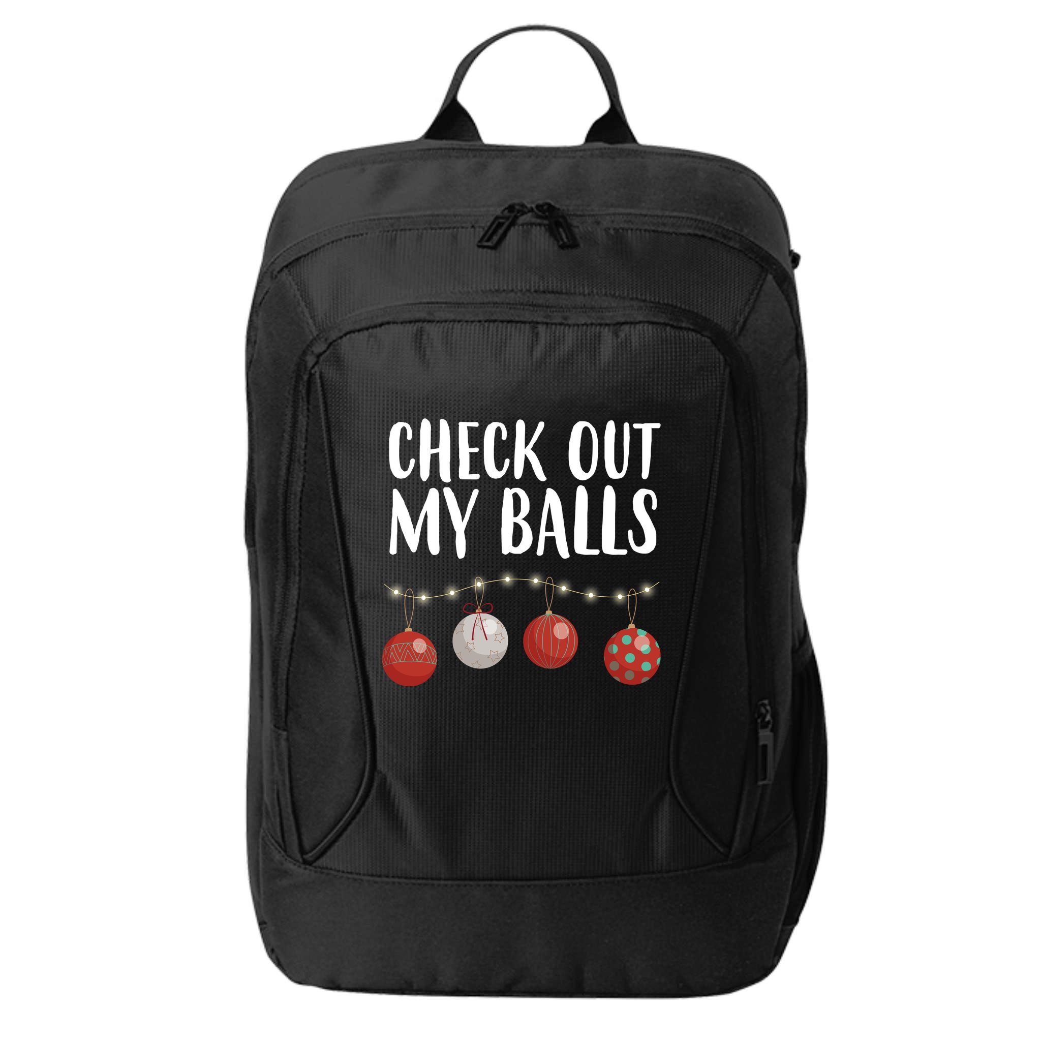 Check Out My Balls Funny Christmas Ornament City Backpack