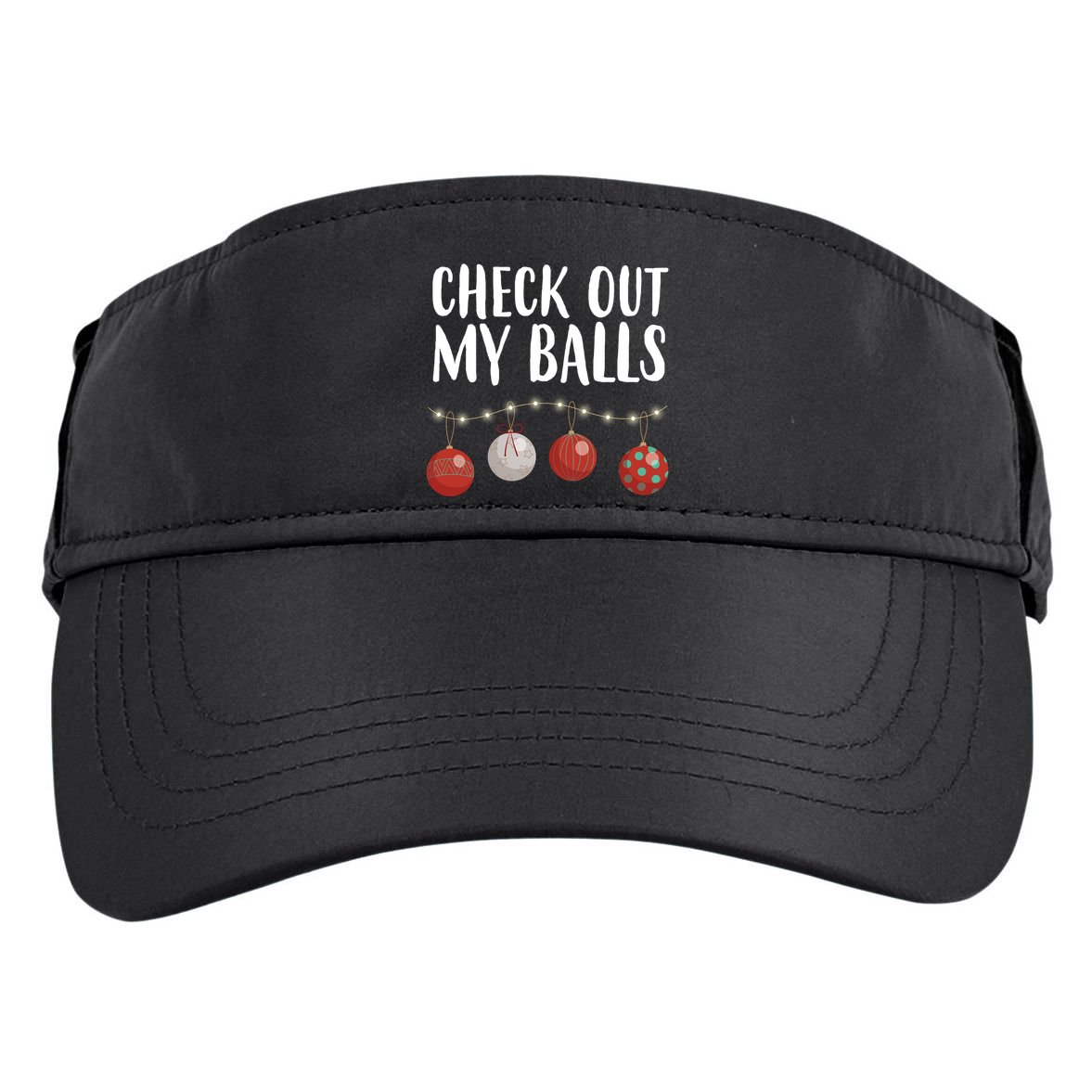Check Out My Balls Funny Christmas Ornament Adult Drive Performance Visor