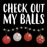 Check Out My Balls Funny Christmas Ornament Drawstring Bag