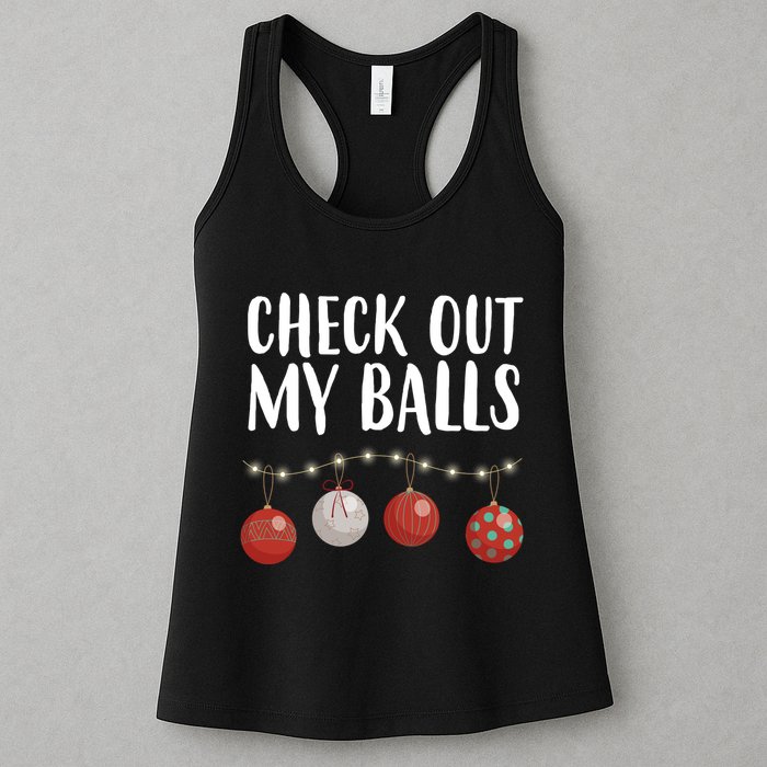 Check Out My Balls Funny Christmas Ornament Womens Tank Top