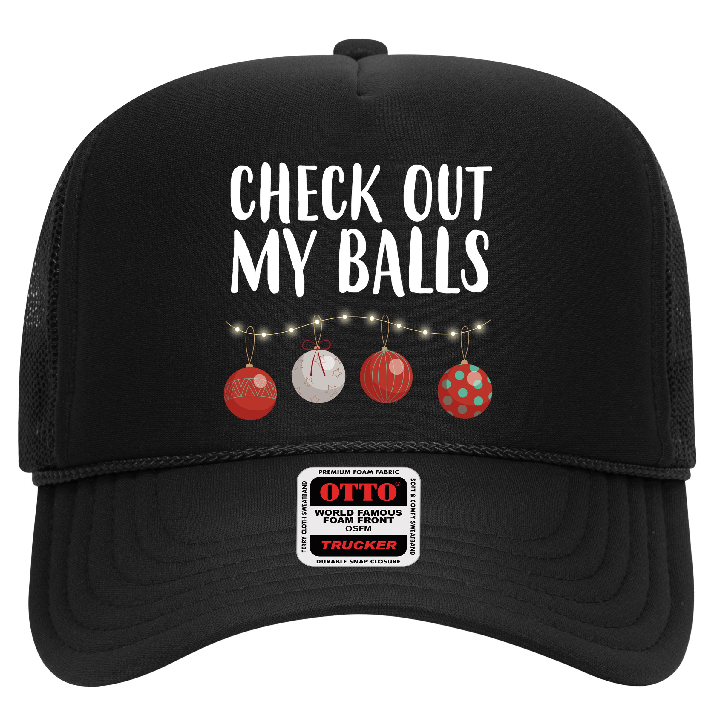 Check Out My Balls Funny Christmas Ornament Hat