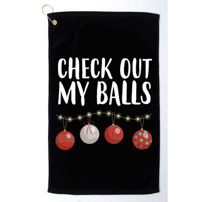 Check Out My Balls Funny Christmas Ornament Golf Towel