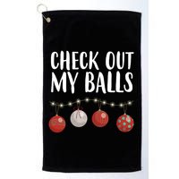 Check Out My Balls Funny Christmas Ornament Golf Towel
