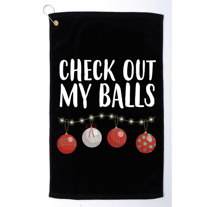 Check Out My Balls Funny Christmas Ornament Golf Towel