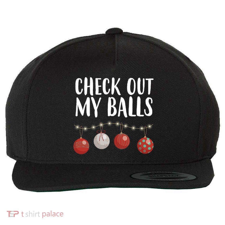 Check Out My Balls Funny Christmas Ornament Wool Snapback Cap