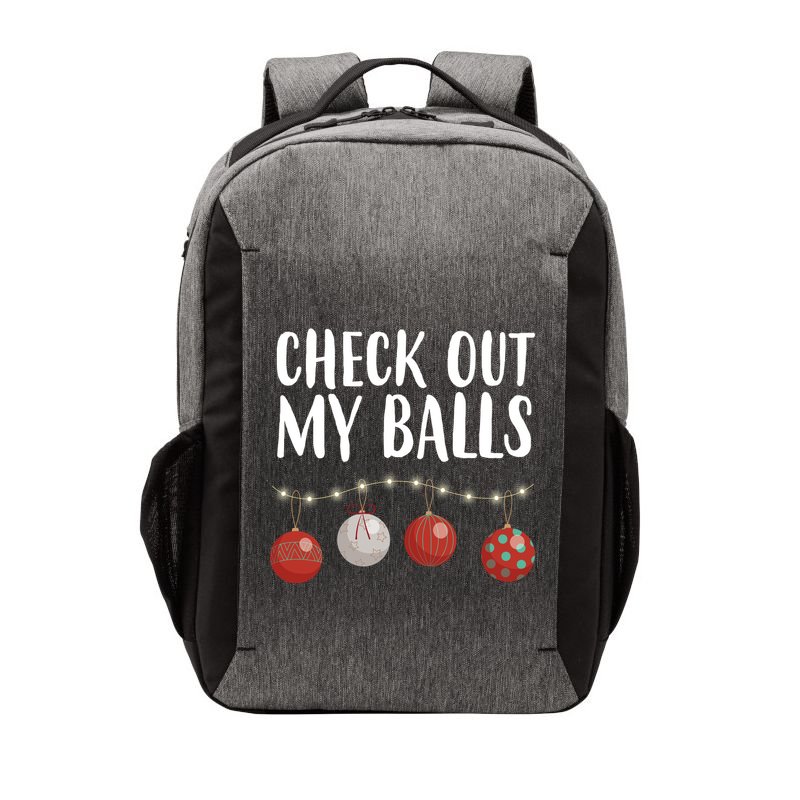 Check Out My Balls Funny Christmas Ornament Vector Backpack