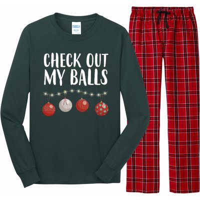 Check Out My Balls Funny Christmas Ornament Long Sleeve Pajama Set