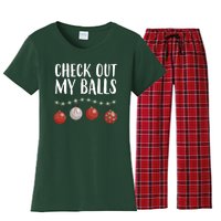 Check Out My Balls Funny Christmas Ornament Women's Flannel Pajama Set