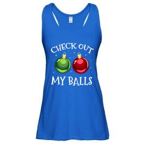 Check Out My Balls Funny Dirty Christmas Adult Humor Joke Gift Ladies Essential Flowy Tank