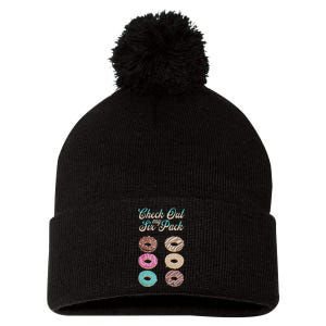 Check Out My Six Pack Funny Donut Pom Pom 12in Knit Beanie