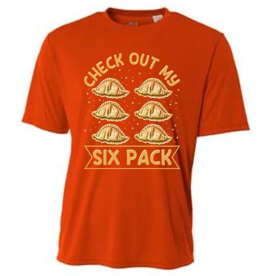 Check Out My Six Pack Design Pierogi Lover Gift Cooling Performance Crew T-Shirt