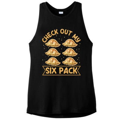 Check Out My Six Pack Design Pierogi Lover Gift Ladies PosiCharge Tri-Blend Wicking Tank