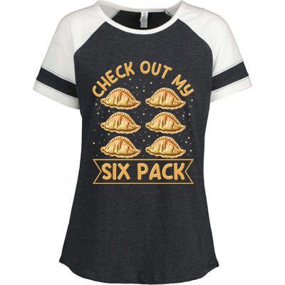 Check Out My Six Pack Design Pierogi Lover Gift Enza Ladies Jersey Colorblock Tee