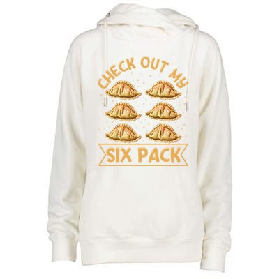 Check Out My Six Pack Design Pierogi Lover Gift Womens Funnel Neck Pullover Hood