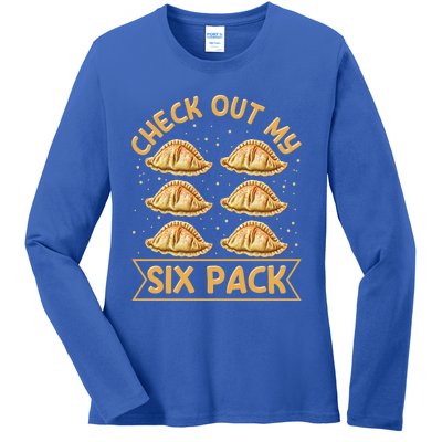 Check Out My Six Pack Design Pierogi Lover Gift Ladies Long Sleeve Shirt